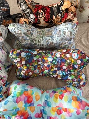 Multicolor Marbles Pattern Accent Pillow - Colorful Decorative Throw Multiple
